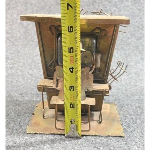 Steam Punk Copper/Tin Music Box Man Play Piano "The Sting" Unique Piece - Picture 3 of 10